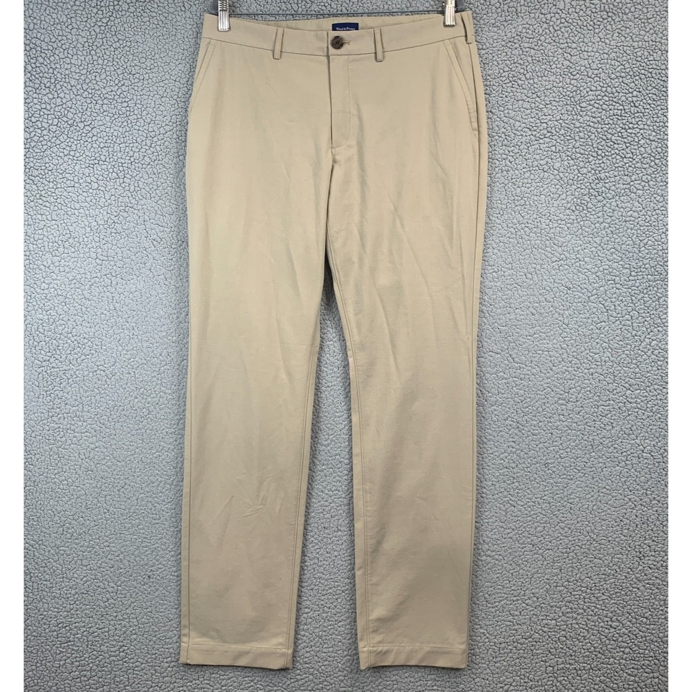 NWT Wool & Prince Merino Wool Workday Chino Pants Tan Beige Mens Size 34W 34L